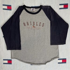 Logo Athletic Gray and Black Orioles Short Sleeve Tee